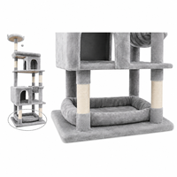 En gros Arbre à chat multi-niveaux extra haut en sisal avec hamac double en peluche et griffoir