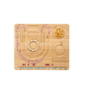 Handmade <b>necklace</b> and bracelet tool tray, beading design tray, jewelry and antique display tray, jewelry making wooden tray - Product Image 2