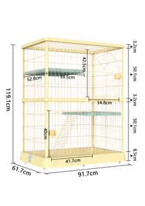 New Hot Sell High Quality Stainless Steel <strong>Pet</strong> Houses Bright Colour Three Layer Large <strong>Pet</strong> House Indoor Cat <strong>Cage</strong> - Product Image 3