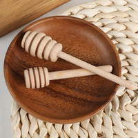 Cuchara manual de bambú para miel, varilla agitadora de madera con logotipo personalizado