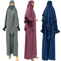 Abaya Kaftan de dubaï, Robe Musulmane longue, Jazz 2 couches, ensemble Khimar, turquie prière Islam, Robe Hijab pour femmes, nouvelle collection 2023