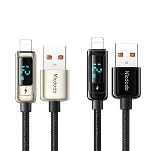 For Mcdodo Excellent Quality Intelligent Led Fast Data Cable USB A Charging Cables For Iphone 12 Pro Max