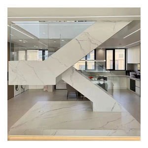 Escalera Personalizada Tipo U Fácil <span class=keywords><strong>de</strong></span> Instalar con Luces LED, Peldaños Antideslizantes, Escalera <span class=keywords><strong>de</strong></span> Vidrio Templado, Madera y Mármol - Product Image 3
