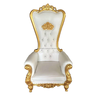 Vente en gros de chaises de luxe pour événements mariés, avec dossier haut, pour reine royale et roi, en velours, chaises de mariage pour adulte, princesse et père noël rouges
