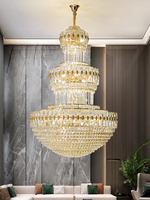 Lustres en cristal personnalisés de style européen moderne et luxueux en or pour hall d'hôtel, mariage, décoration de plafond, escalier, maison