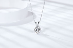 Collares de Moissanita de Plata 925 con Colgante Hip Hop, Chapados en Rodio, Estilo Geométrico, Unisex, con Garra, de Moda y Elegantes - Product Image 6