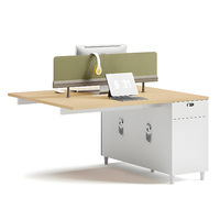 Poste de travail de bureau moderne en bois avec cloison, table et ensemble de mobilier pour employé avec rangement