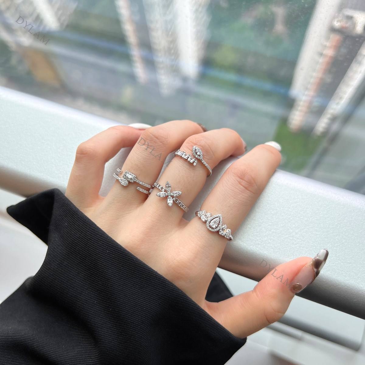 Anillos De Plata Grandes Para Dama Anillo Plata De Ley 925 YADOCA - Main Image