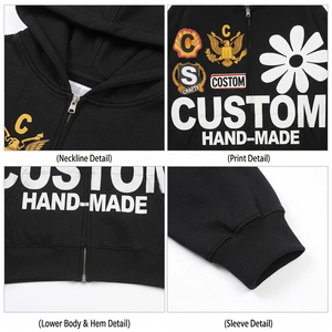 เสื้อฮู้ดดี้ผ้าพรีเมียม 450 GSM ทรงโอเวอร์ไซส์ ซิปเต็มตัว พิมพ์ลายกราฟิก คุณภาพพรีเมียม สไตล์สตรีทแฟชั่นสำหรับผู้ชาย - Product Image 3