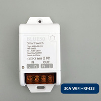 Interrupteur intelligent Wi-Fi avec disjoncteur + télécommande RF433 haute puissance 30A avec mesure, commande vocale, interrupteur d'éclairage IP11 facile à installer