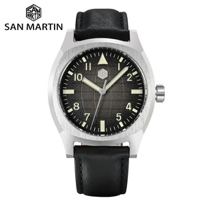 Montre sport pour homme San Martin SN0026-G, design original, montre mécanique automatique de luxe pour homme, cadran à motif de grille à pression d'huile - Product Image 1