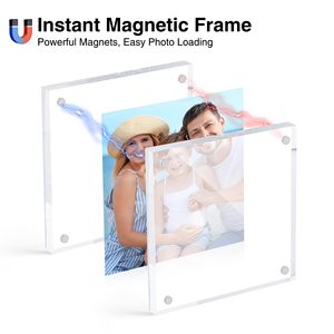 <b>4x4</b> Acrylic Lucite Square Picture <b>Frame</b>-Eco-Friendly Customizable Design Silk Screen Printed Desktop Display - Product Image 3