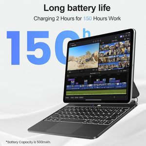 Nuevo Teclado Mecánico Inalámbrico BT con Funda Magnética, Retroiluminación LED, Panel Táctil, Ultra Delgado, para <span class=keywords><strong>iPad</strong></span> <span class=keywords><strong>Pro</strong></span> de <span class=keywords><strong>12.9</strong></span> Pulgadas, 6.ª/5.ª/4.ª/3.ª Generación - Product Image 3