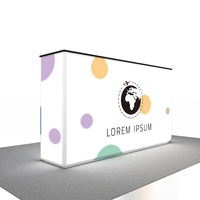 Comptoir d'exposition rétroéclairé en tissu tendu avec tube en aluminium léger de 1,8 m, sans outil, pour salon professionnel