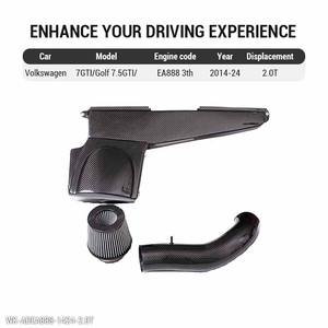 Piezas de coche de carbono seco filtro de aire de admisión de aire frío caja de tubo de conducto de aire <span class=keywords><strong>Golf</strong></span> 7 7R 7,5 GTI 7.5R para VW <span class=keywords><strong>Golf</strong></span> Volkswagen MK7 7,5 2,0 T - Product Image 4