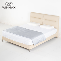 Lit Moderne Simple et Luxueux en Cuir Rembourré Confortable, Taille King & Queen, Cadre en Bois et Fer avec Garantie d'un An