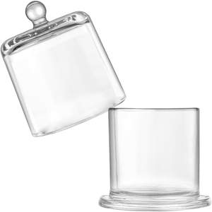 Transparent Simple 220Ml <b>Glass</b> Small Candle Jar <b>Dome</b> With <b>Glass</b> Lid - Product Image 1