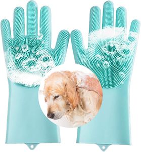 Guanti in Silicone per Toelettatura Animali 120g Senza BPA con Setole Morbide per Bagno, Massaggio e Rimozione Peli di Cani e Gatti, Impermeabili - Product Image 2
