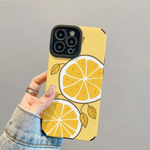 Nouvelle <span class=keywords><strong>coque</strong></span> de téléphone portable en cuir artificiel TPU avec impression de feuilles de <span class=keywords><strong>citron</strong></span> jaune pour <span class=keywords><strong>iPhone</strong></span> X Xr <span class=keywords><strong>11</strong></span> 12 13 14 15 16 17 18 Pro Max - Product Image 3