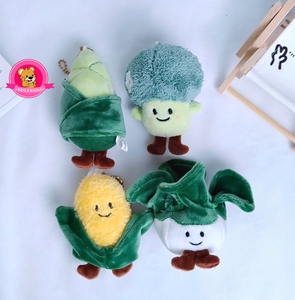 Lindo Peluche de Brócoli, Juguete de Peluche Suave de Vegetal, Animal de Peluche <span class=keywords><strong>Verde</strong></span> Oscuro con Corona, Cara Sonriente, Pies Pequeños, Colgante para Mochila, Set de Regalo - Product Image 3