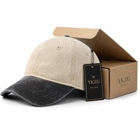Gorra de Béisbol Personalizada de Dos Tonos, 6 Paneles, Estructurada, Negra y Caqui, Visera Curva, Sarga de Algodón, Gorra Deportiva para Marcas, Venta al Por Mayor