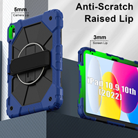 Étui antichute 3 couches pour iPad A16 11e génération 2025 et iPad 10e génération 10.9 2022 avec support rotatif à 360°, sangle d'épaule et dragonne, adapté aux enfants, OEM/ODM