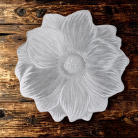 Lotus or et argent tampons tapis forme de fleur rond PVC résistant à la chaleur en plastique napperon tapis de Table pour la décoration de la maison