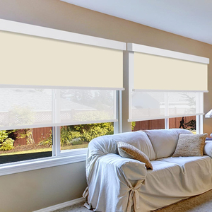 Double Layer Roll up Blind Curtain Sunscreen Blackout Double Roller Blind Dual Roller <strong>Shades</strong> With Fascia Cover Cassette <strong>Valance</strong> - Product Image 2