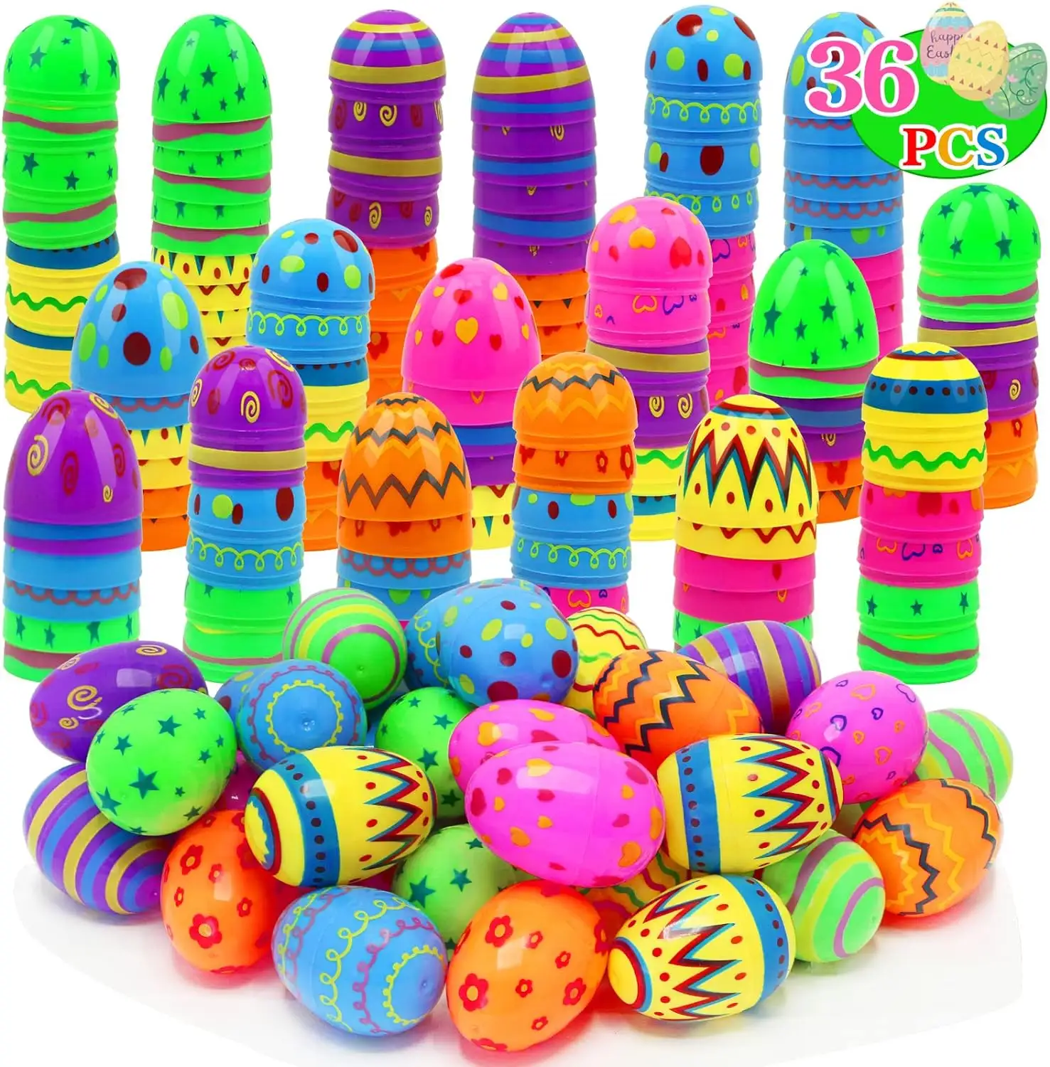 Renkli paskalya festivali tatil günü partisi dekorasyon malzemeleri çocuk çocuk oyuncakları boş küçük paskalya yumurtaları boyalı yumurta kabuğu setleri