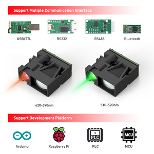 Mini tamaño 520nm Módulo de sensor de distancia láser de luz verde 10m UART TTL Sensor láser de distancia de alta precisión - Product Image 4