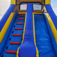 Château gonflable pas cher en gros, château sauteur pastel pour enfants, combo gonflable avec toboggan