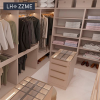 Armoire moderne sur mesure, dressing avec tiroirs, rangement de chambre à coucher, armoire en bois avec LED
