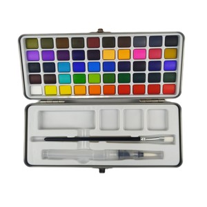 Super 48 Colors <b>Tin</b> Box Watercolor Paint Set Artists With Metallic Pigments for Paper & Canvas - Product Image 3