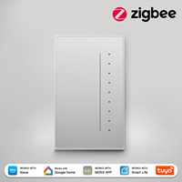 Interrupteur intelligent à variateur de lumière série Star Feather WiFi/Zigbee MOES, réglage de la luminosité, contrôle à distance par application, commande vocale Alexa Google Home