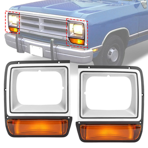 Bisel de Faro Delantero para Camioneta <span class=keywords><strong>Dodge</strong></span> D/W 1986-<span class=keywords><strong>1990</strong></span>, Par con Luz de Posición Lateral - Product Image 1