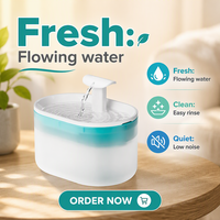 Fontaine à eau électrique automatique pour animaux de compagnie 2,1 L en PP, ultra silencieuse, avec filtre de remplacement pour chats et petits chiens