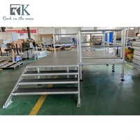 Scène modulaire robuste en aluminium pour événements, avec escaliers et garde-corps, pour mariages, concerts et autres événements