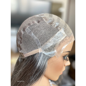 Peluca Médica Lisa de Cabello Virgen Crudo 613, 16 Pulgadas, 20% de Longitud, 13A+, con Encaje Completo Transparente HD de PU sin Pegamento, Colores Mezclados, de Gran Venta - Product Image 4