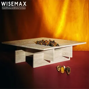WISEMAX mobili nordico moderno soggiorno mobili grandi dimensioni divano tavolino quadrato travertino naturale tavolino da caffè per la casa