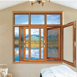 <span class=keywords><strong>Fenêtre</strong></span> à <span class=keywords><strong>battant</strong></span> moderne en bois recouvert d'aluminium avec isolation thermique, fonction <span class=keywords><strong>oscillo</strong></span>-battante, double vitrage pour chambre et usage extérieur - Product Image 2