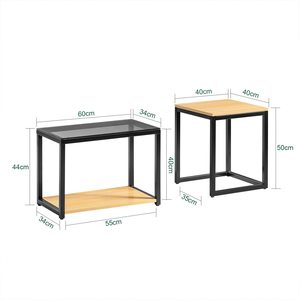 Mesa cuadrada pequeña de hierro y madera al por mayor, juego de mesas de centro pequeñas de hierro forjado, mesa auxiliar de sofá para sala de estar - Product Image 3