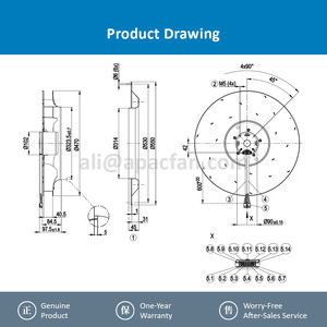 สำหรับ R3G470-AB05-24 435V 1.6A M3G084-DF 1000-3000 m/h AHU ปลั๊กพัดลม FFU หน่วยกรองพัดลมระบายความร้อนแรงเหวี่ยงมอเตอร์ - Product Image 4