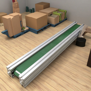 Máy vận chuyển băng tải bàn làm việc bằng nhựa 1m CE nhỏ màu xanh lá cây bằng PVC, băng tải bằng nhôm PVC, giá băng tải mini cho kho hàng thực phẩm - Product Image 2