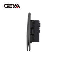 Interrupteurs muraux GEYA avec logo personnalisé, étanches IP54, 40 000 cycles, en matériau PC, design minimaliste moderne pour la maison, 250V 16A, 2 gangs, 2 voies, plaque UK