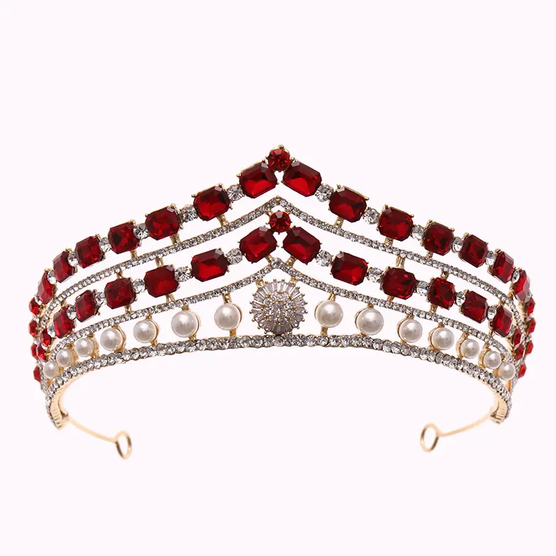 Landy-Diadema de aleación con diamantes de imitación para novia, tocado de reina de boda, corona de fiesta, Tiara de boda, cumpleaños