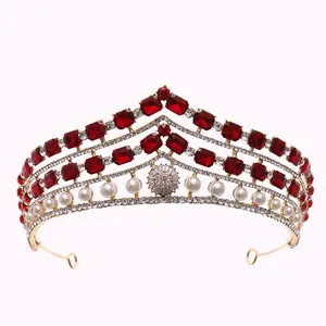 Landy Birthday Alloy Rhinestone Bride Wedding Queen Headwear Party Crown Tiara wedding Crown