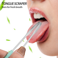 Raspador de lengua en forma de U al por mayor, raspador de lengua de acero inoxidable respetuoso con el medio ambiente para prevenir el mal aliento