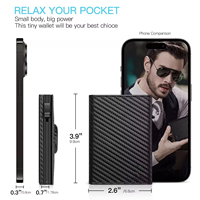 Portefeuille intelligent avec traqueur RFID Air Tag pour hommes, porte-cartes en aluminium anti-RFID, porte-cartes minimaliste en cuir microfibre, porte-cartes pop-up