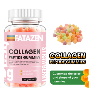 Complément alimentaire ODM Collagen Boost pour la peau, les cheveux et les ongles, saveur fraise, sans sucre, gommes de collagène peptide - Product Image 1