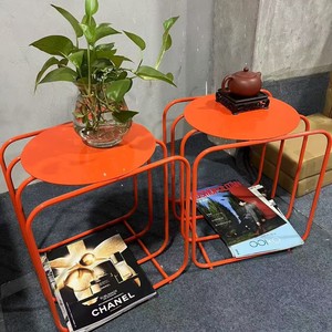 Tavolino in Ferro Battuto per Soggiorno Piccolo, Comodino con Armadietto per Casa, Tavolino d'<span class=keywords><strong>Angolo</strong></span> in Metallo - Product Image 2